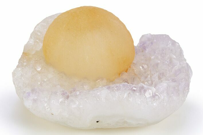 Botryoidal Yellow-Orange Fluorite on Quartz - India #306008